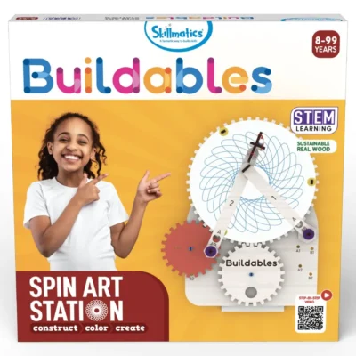 Skillmatics STEM Building Toy - Buildables Spin Art Station | Fun & Educational Gift for Kids Aged 8+