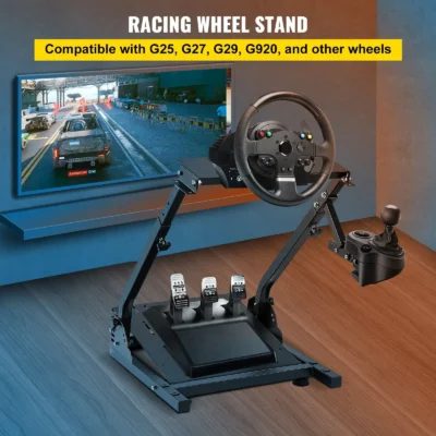 VEVOR Racing Simulator Steering Wheel Stand - Compatible with Mainstream Brands, Adjustable & Foldable