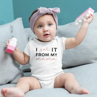 Got It From My Mama Bodysuit - Adorable Baby Outfit by SmartPrintsInk Designs