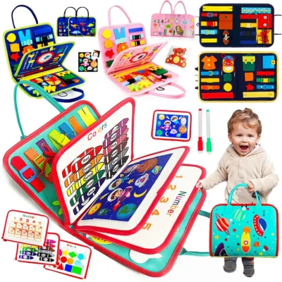 Busy Board Montessori for Toddlers - Educational Sensory Toy for Fine Motor Skills & Cognitive Development