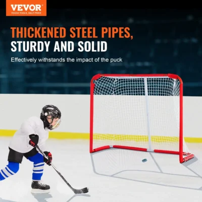 VEVOR Youth Street Hockey Net - 54"x44" Indoor Outdoor Steel Goal for Kids - Durable & High Performance