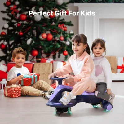 Purple Electric Wiggle Car for Kids | Energy-Powered Ride-On Toy with Lights & Sounds | Ages 3+