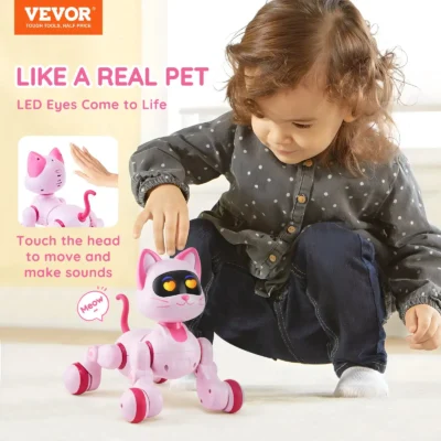 Robot Cat Toy for Kids Interactive Talking, Dancing, Programmable Remote Control Pet